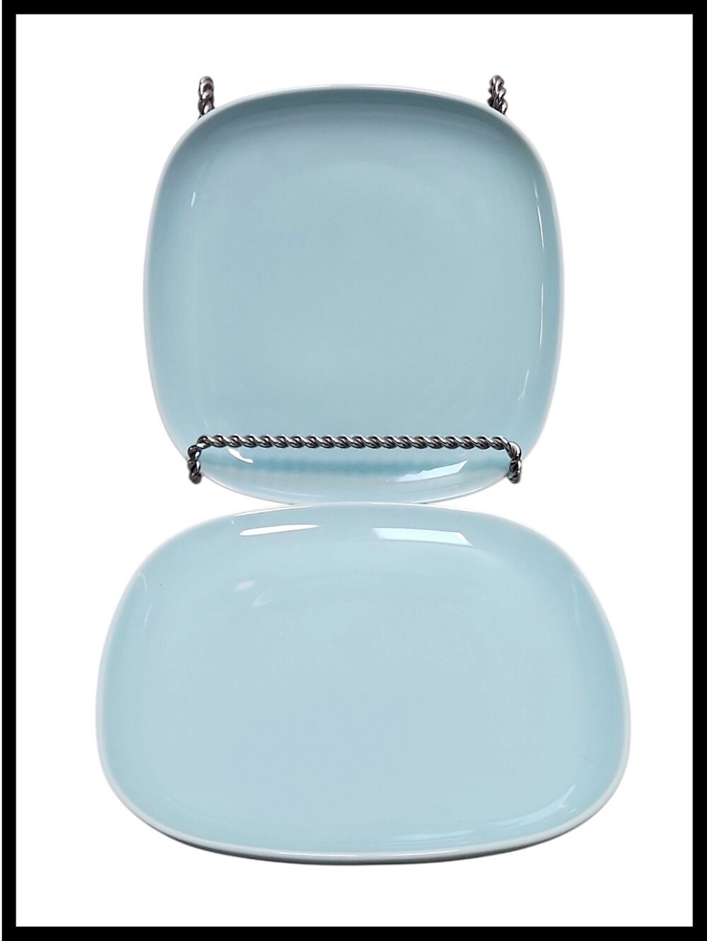 IKEA 365 Susan Pryke 7" Rounded Square Salad Dessert Plates Light Blue Set Of 2